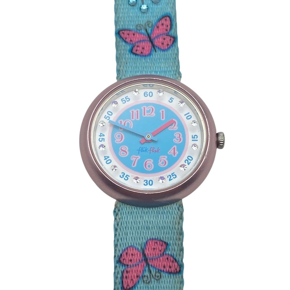 Flik-Flak Swiss Made Youth Girls Butterfly Watch 29mm - New Battery WR Adjustabl